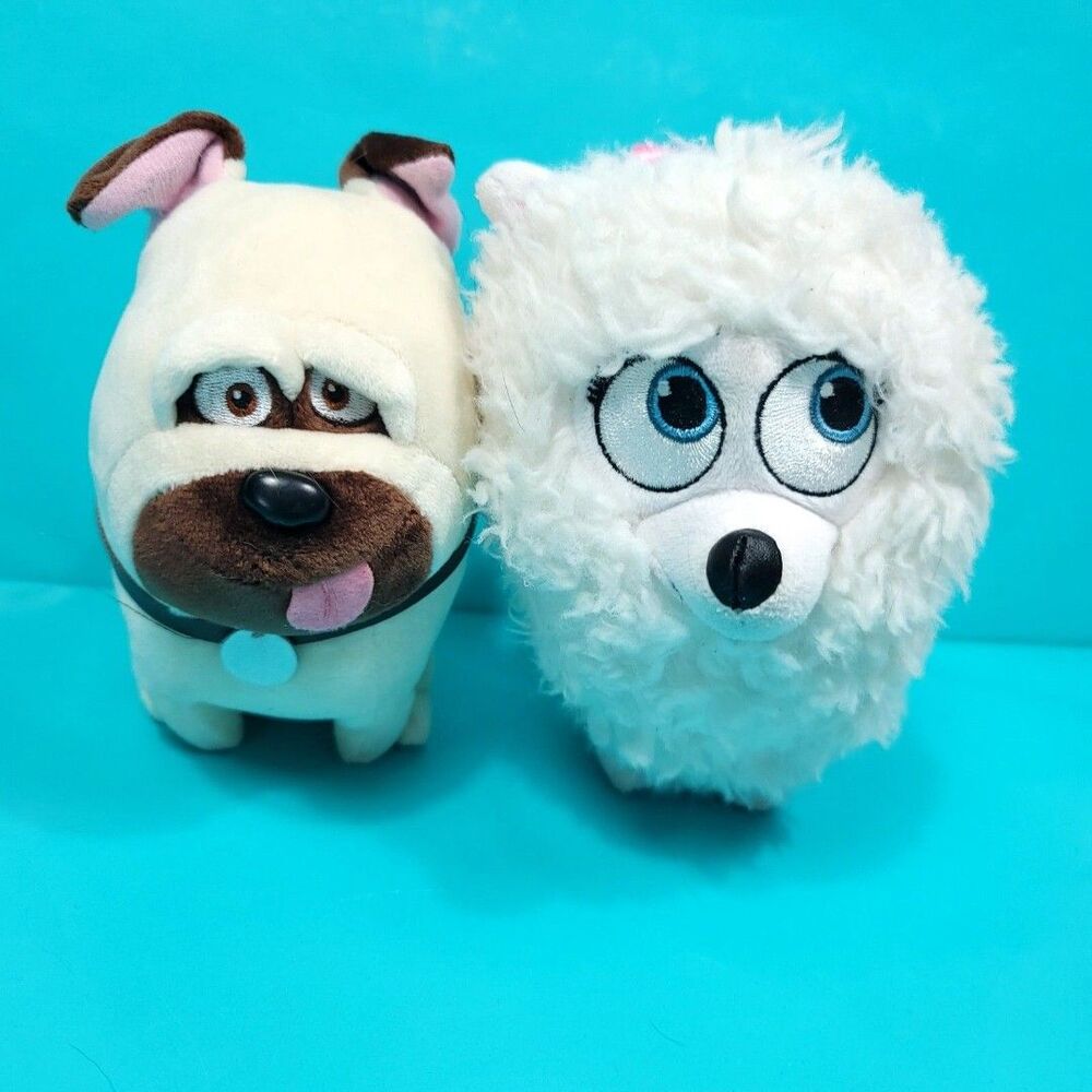 The Secret Life of Pets Gidget Pomeranian Mel Dogs Plush Stuffed Animal Lot Of 2
